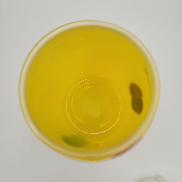 Bartlett Collins Yellow Handpainted Glass Cookie Jar MCM Handpainted VTG 9.5 in - Picture 12 of 16